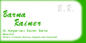 barna rainer business card